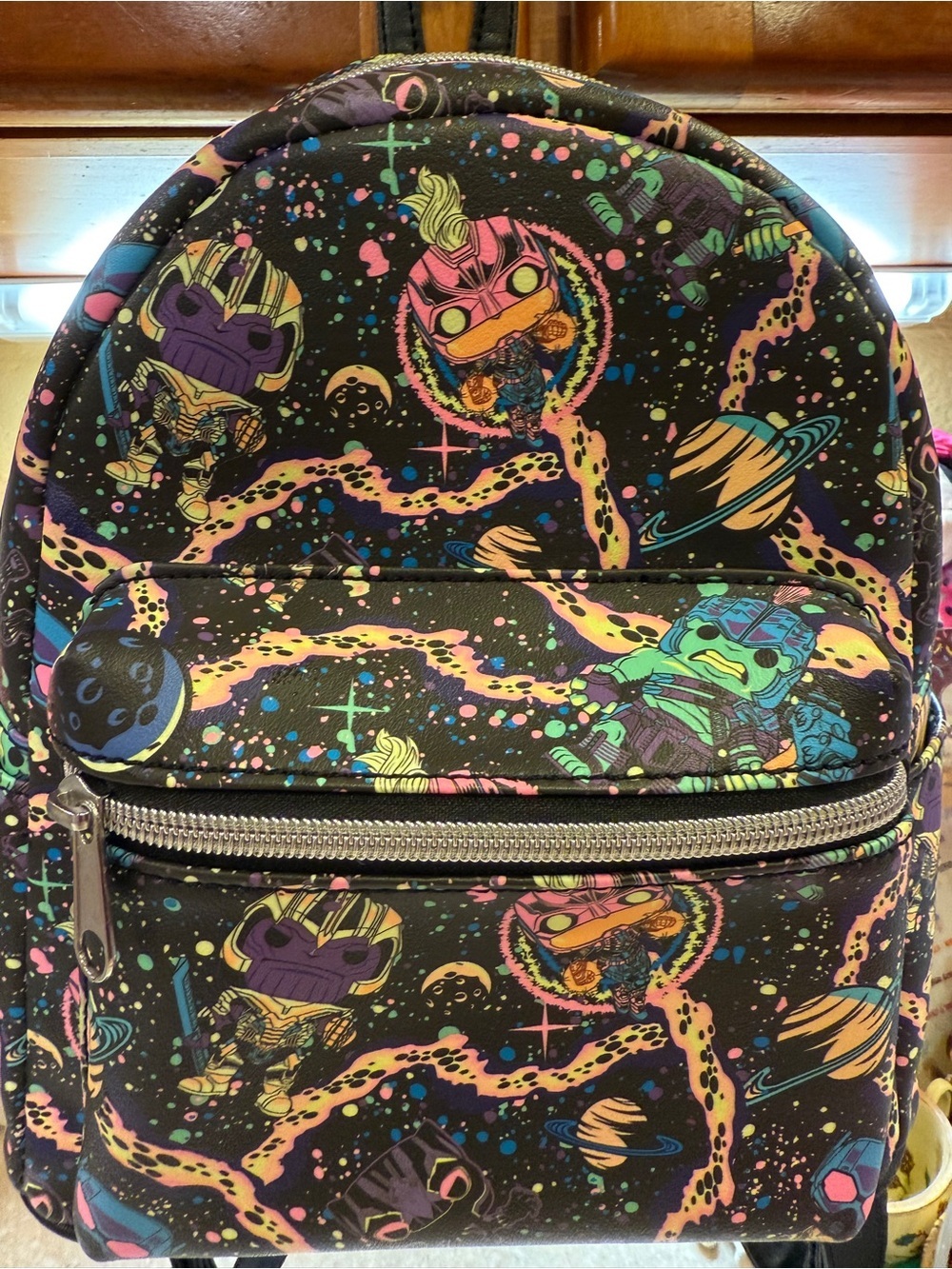 Funko Mini Backpack infinity saga in Black with Neon Pink Green Orange Purse
